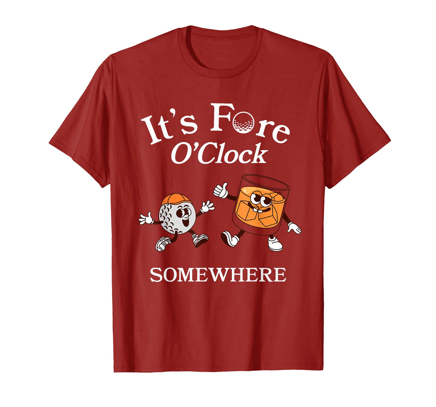 It’s Fore O’Clock Somewhere Funny Quote Pun Golf T-Shirt
