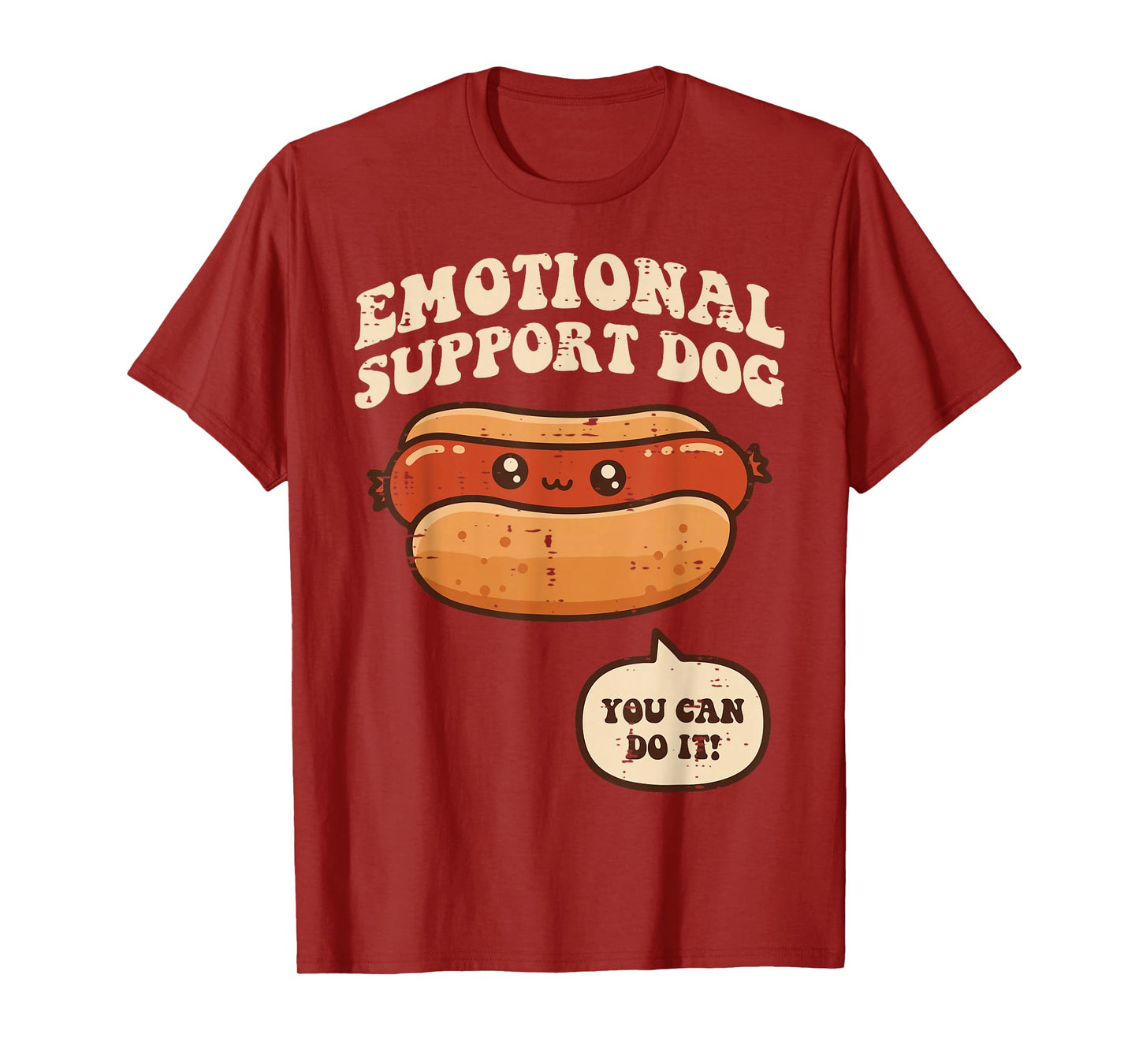 Hotdog Emotional Support Dog Funny Saying Men Women Kids T-Shirt