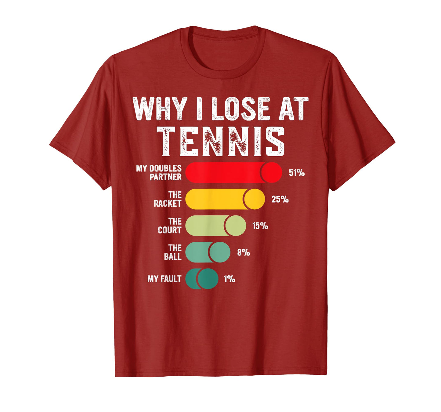 Why I Lose At Tennis Humor Tennis Player Lover Quote T-Shirt