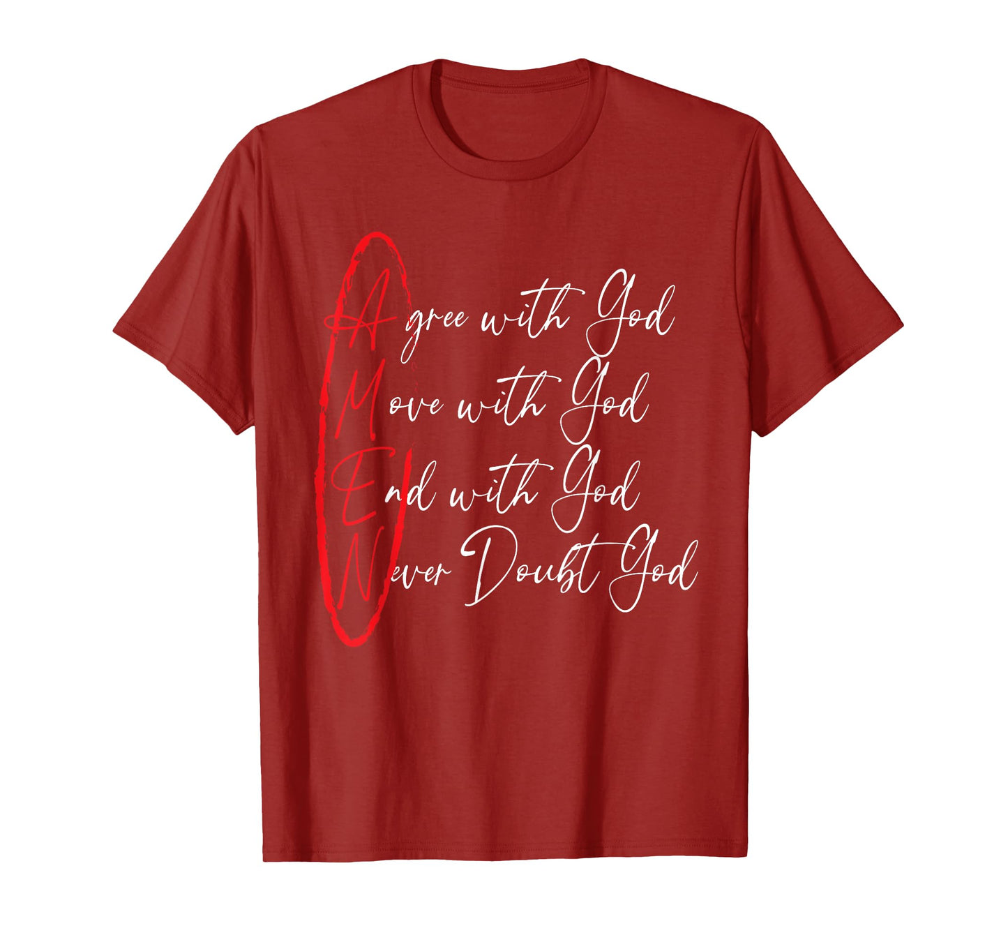 Amen Agree With God Move With God End With God T-Shirt