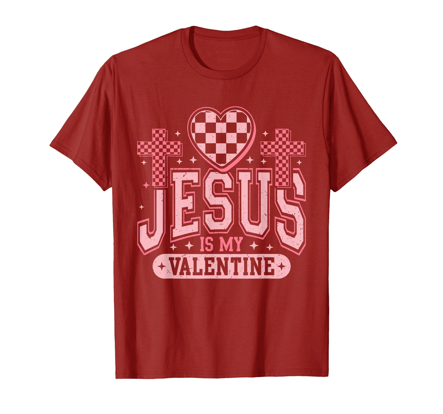 Christian Jesus Is My Valentine Day Religious Heart Women T-Shirt