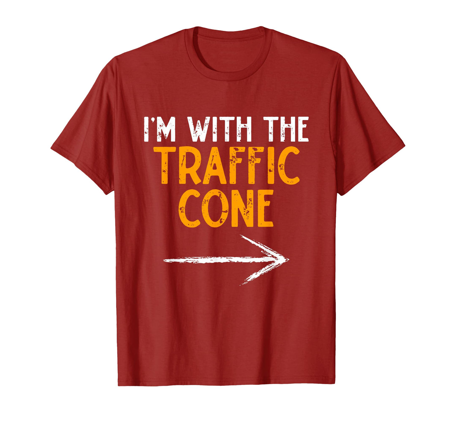 I'm With The Traffic Cone Costume Halloween Couple Matching T-Shirt