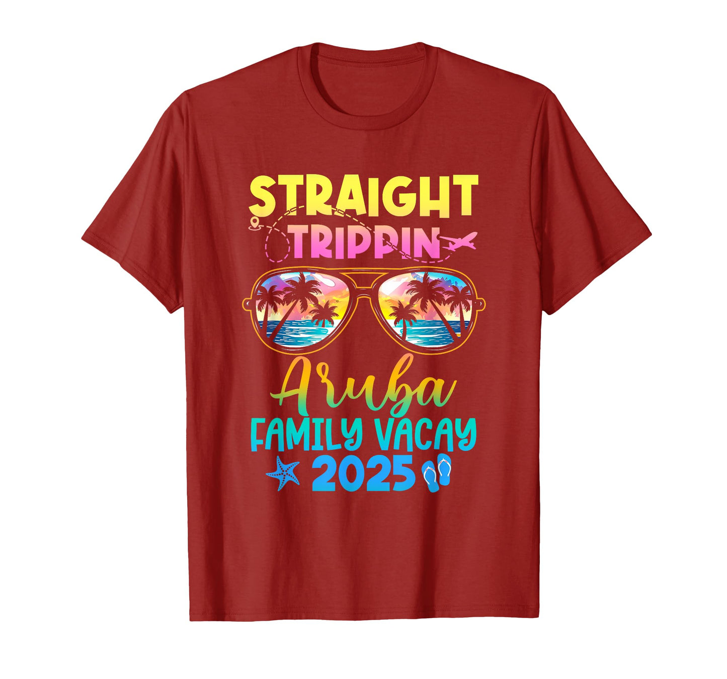 Aruba Family Vacay Vacation 2025 Straight Trippin T-Shirt