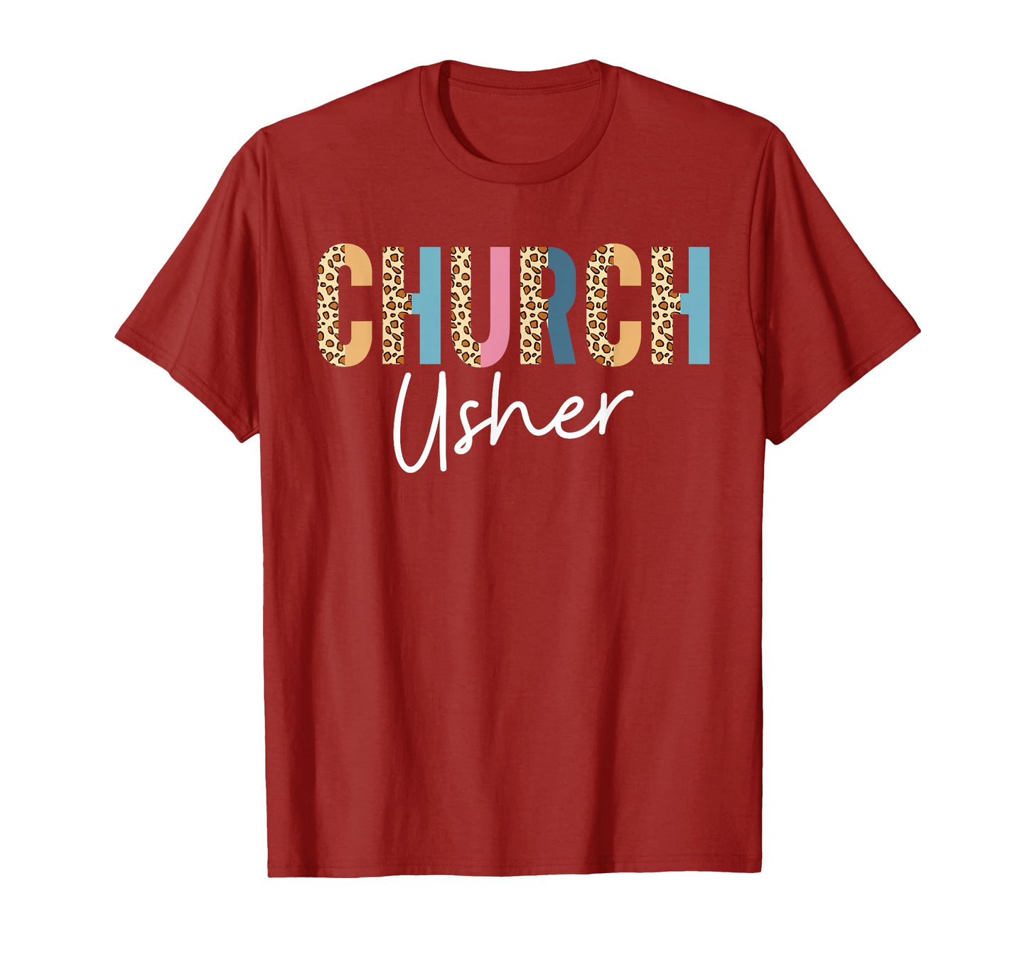 Church Usher Christian Bible Verse Leopard T-Shirt