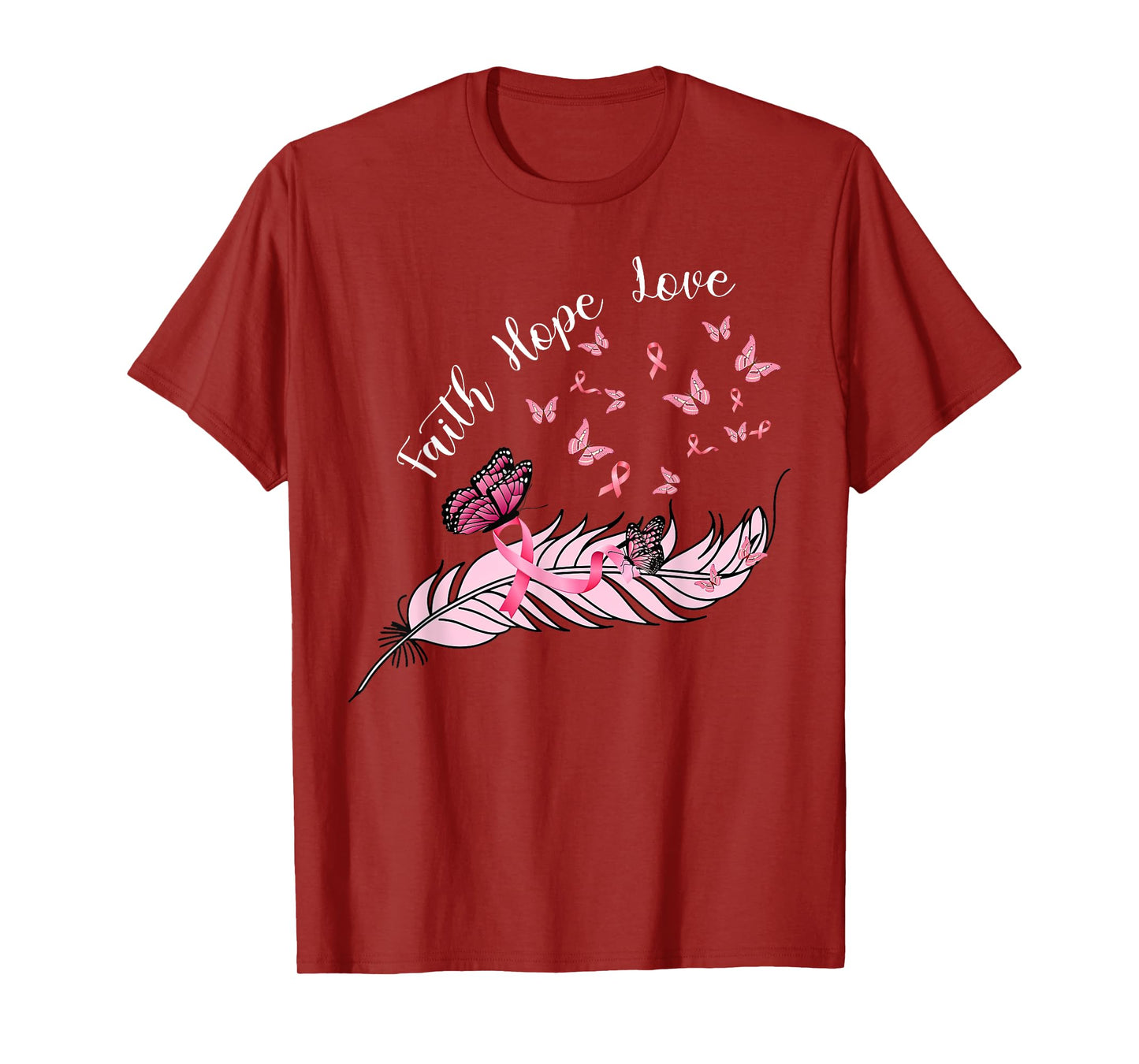 Faith Hope Love Feathers Butterfly Jesus Religious Christian T-Shirt