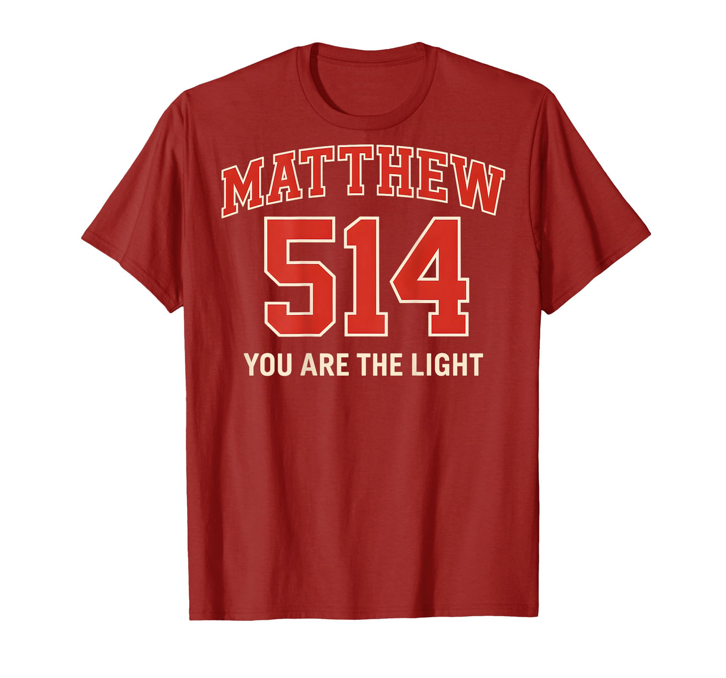 (ON BACK) Matthew 5 14 Christian Bible Verse Faith Based T-Shirt