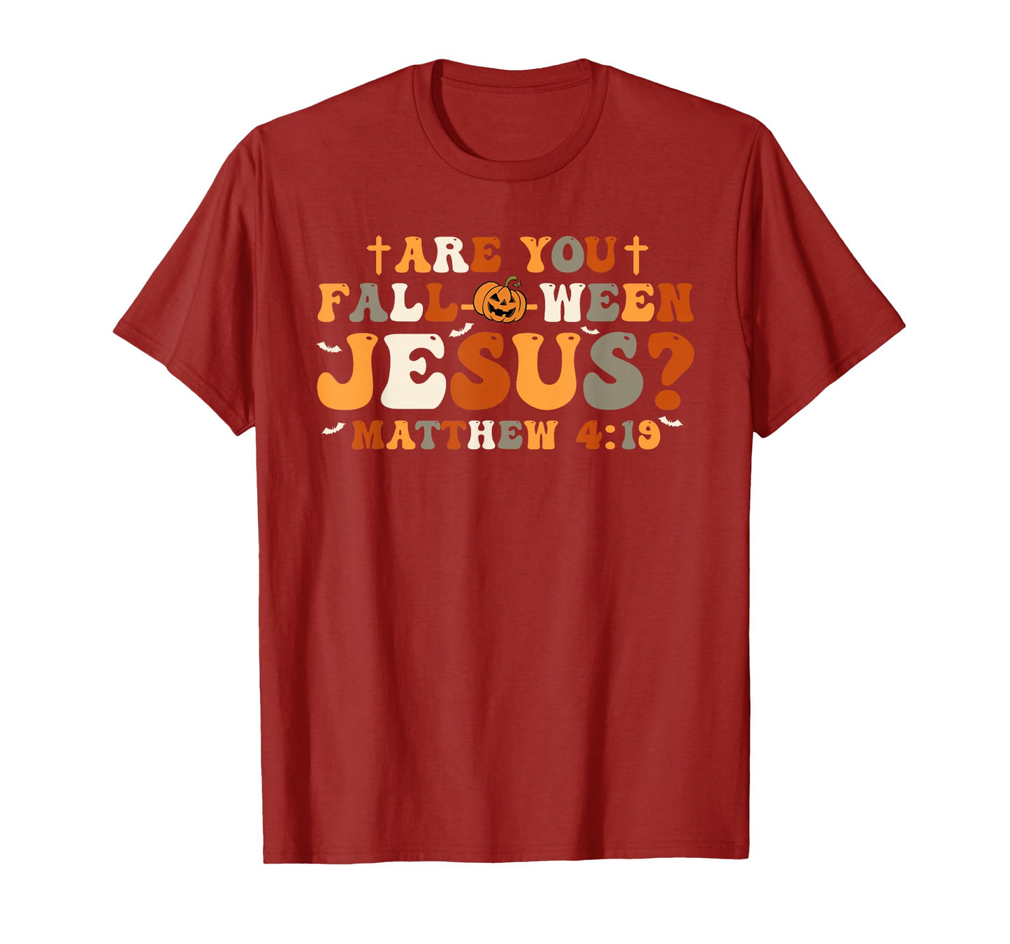 Retro Are You Fall O Ween Jesus Christian Halloween Pumpkin T-Shirt