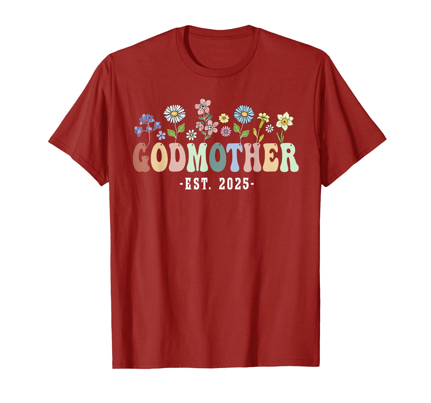 Godmother 2025 Godmother Gifts Wildflower Floral Design T-Shirt