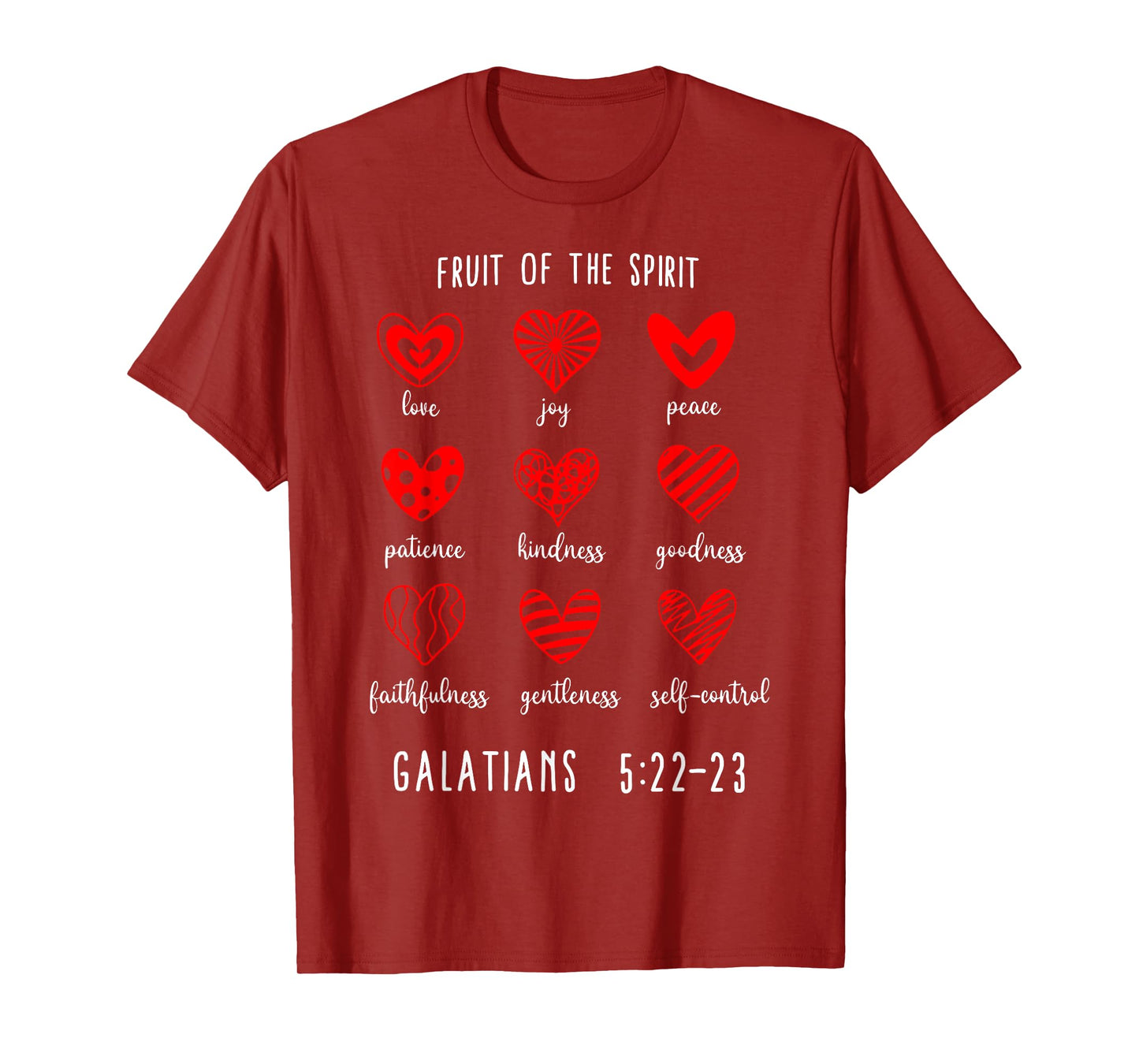 Christian Valentines Fruit Of The Spirit Bible Verse Hearts T-Shirt