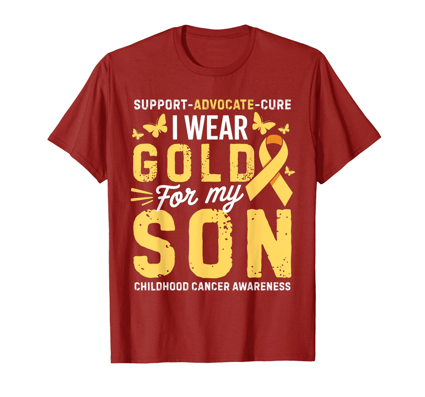 I Wear Gold for My Son Childhood Cancer Awareness Mom Dad T-Shirt