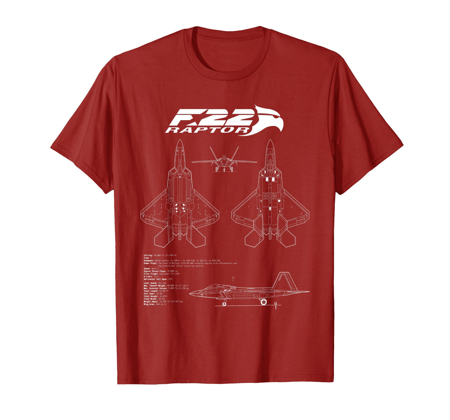 Raptor F22 Blueprint T-Shirt