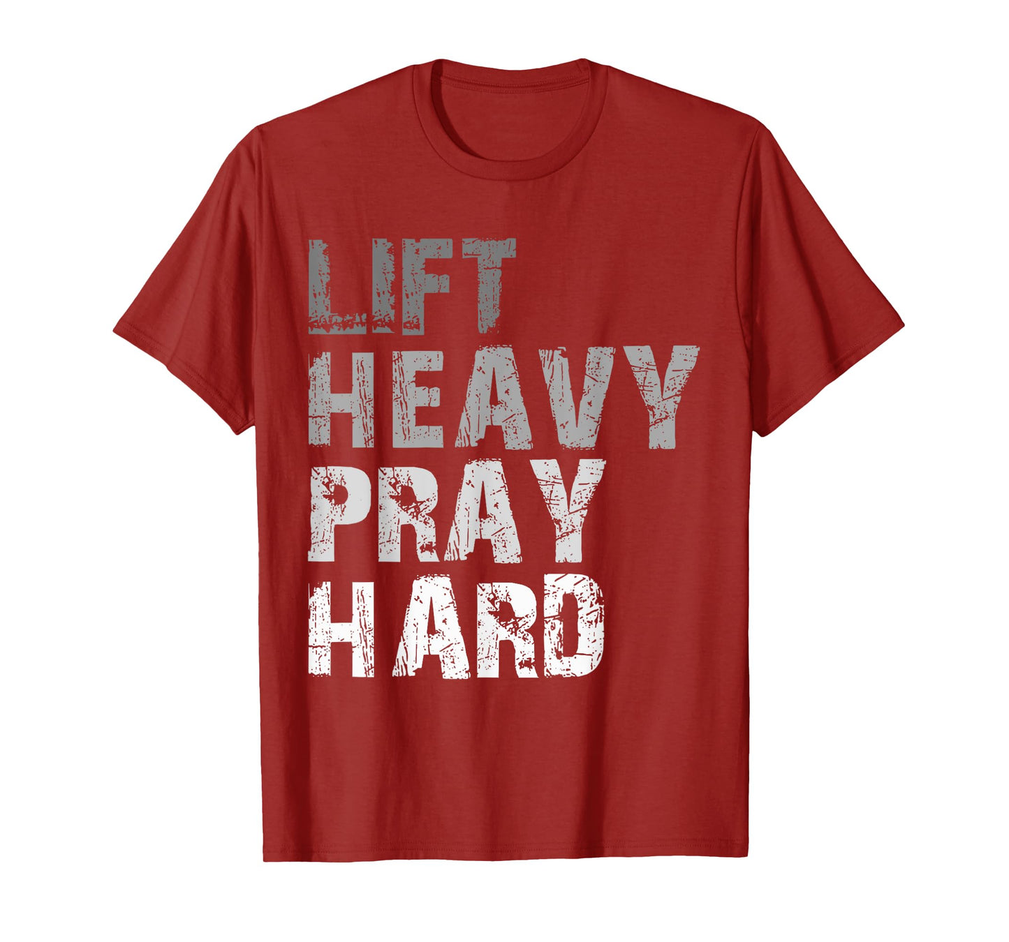Lift Heavy Pray Hard Motivational Workout Faith Men's Black Gym Christian T-Shirt