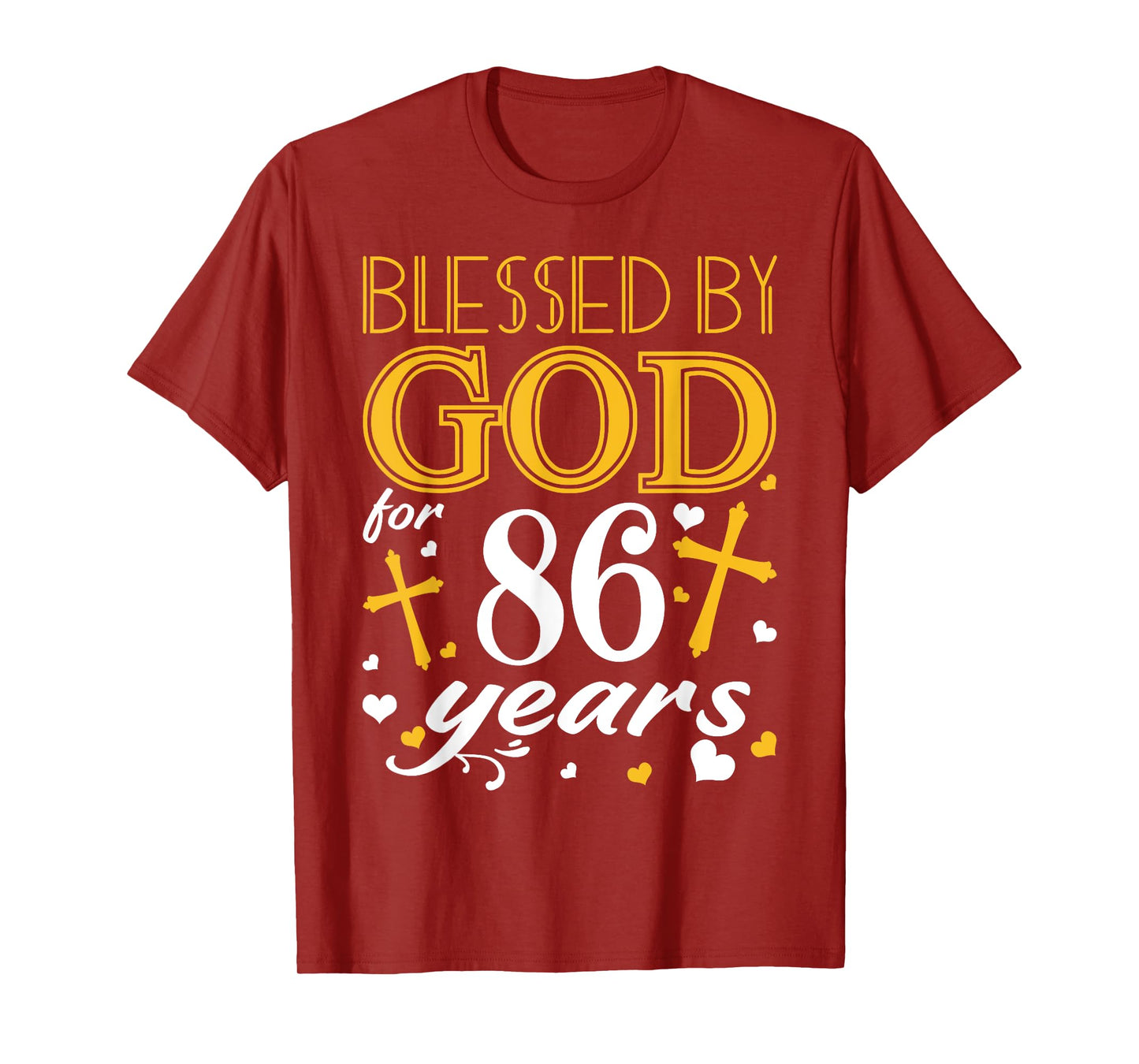 Vintage Blessed By God For 86 Years Happy 86th Birthday T-Shirt