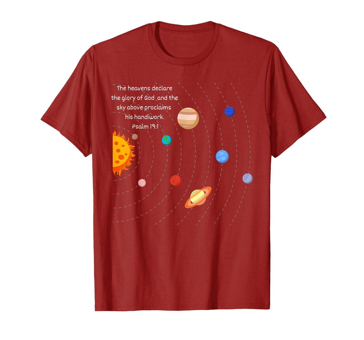 Astronaut Space Planets Solar System Christian Faith Jesus T-Shirt