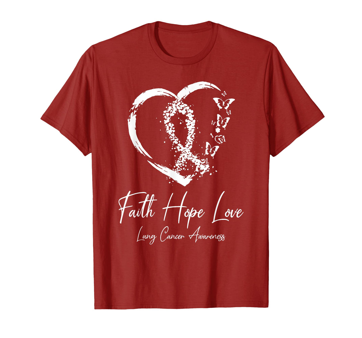 White Ribbon Faith Hope Love Support Lung Cancer Warrior T-Shirt