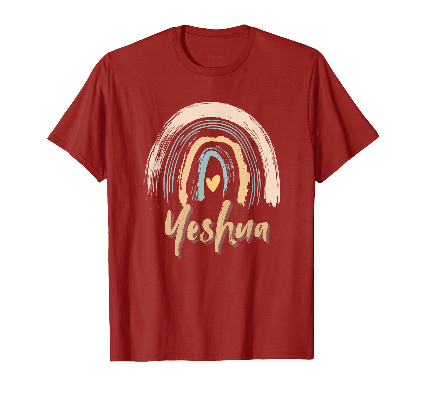 Boho Rainbow Heart Religious Christian Prayer Faith Yeshua T-Shirt