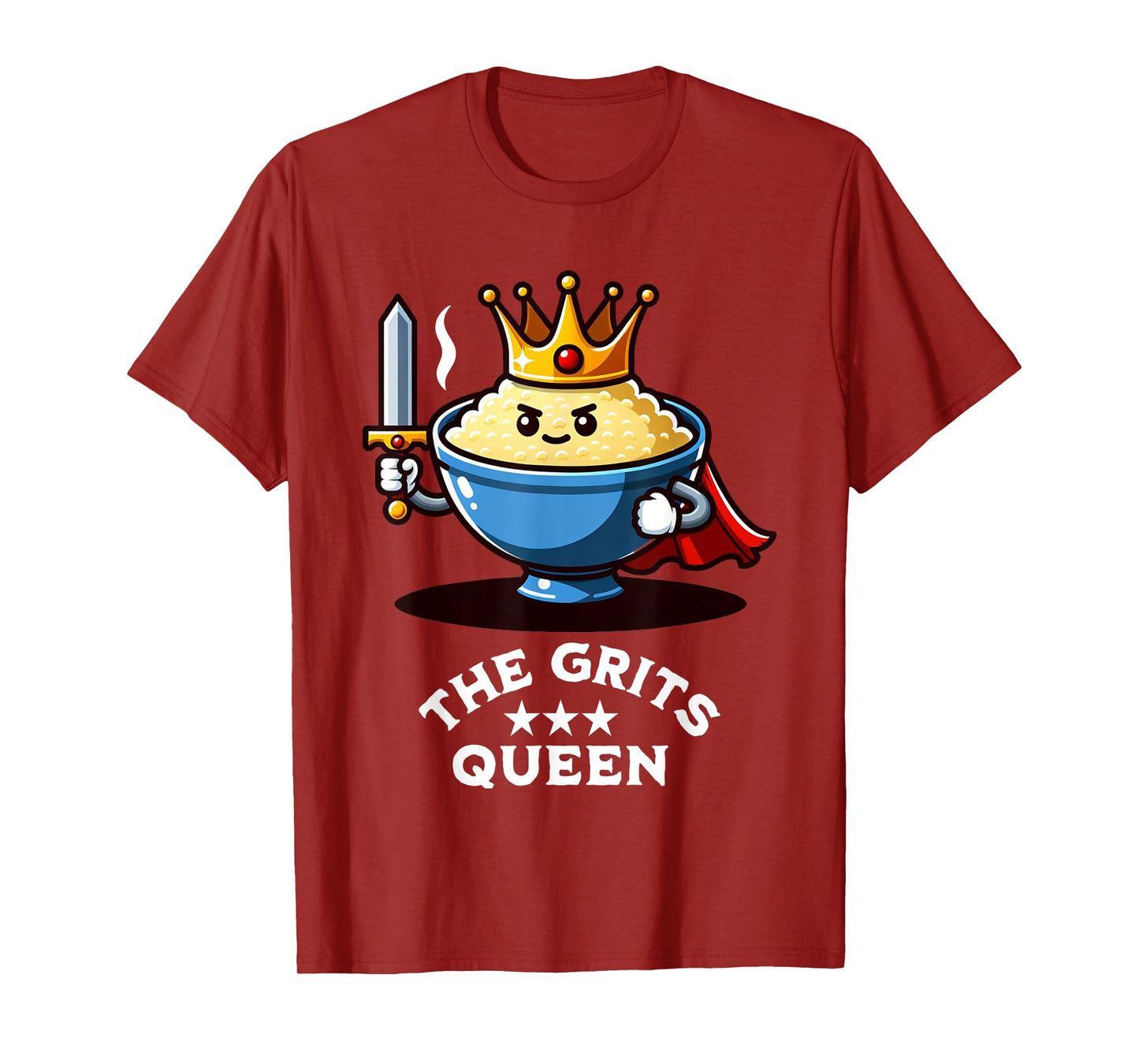 Grits Queen Funny Bowl of Grits Southern Breakfast Meal T-Shirt