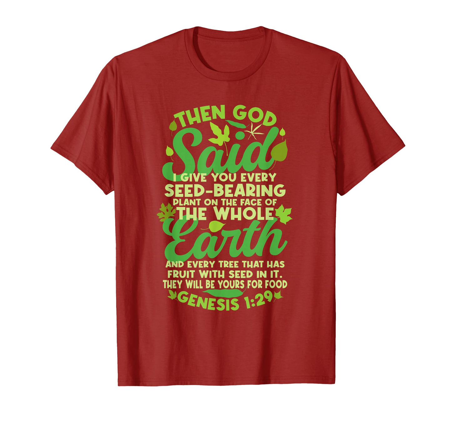 Genesis 1:29 Plant Based Diet Vegan Vegetarian Bible Verse T-Shirt