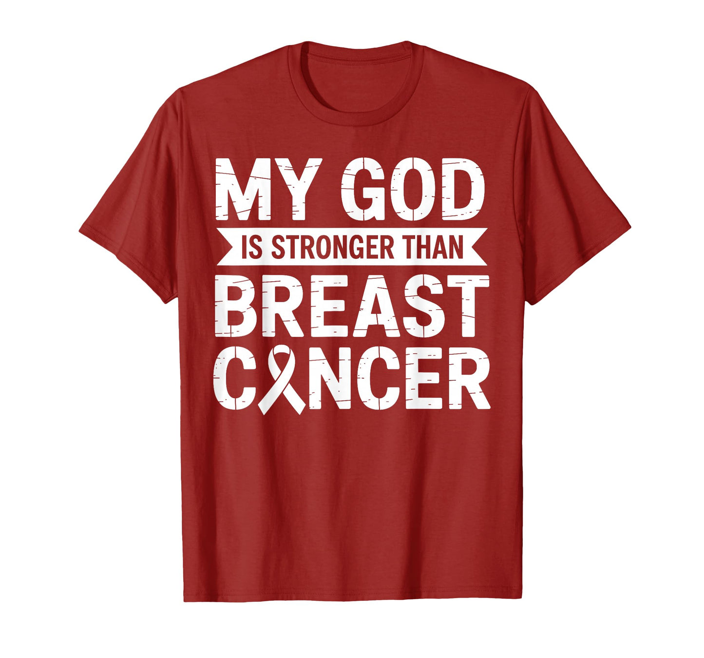 My God is Stronger Than Breast Cancer Awareness Pink Ribbon T-Shirt