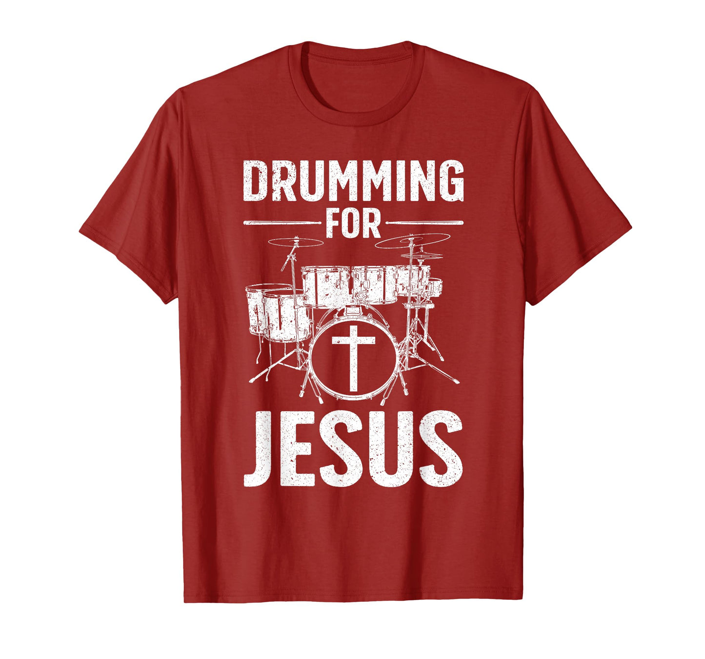 Best Drumming Art For Men Women Drummer Drum Drumming Jesus T-Shirt