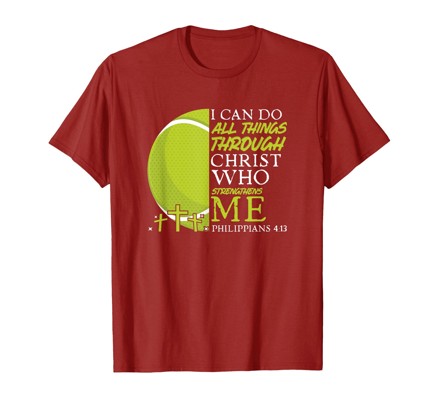 Can Do All Things Tennis Player Christian Bible Verse T-Shirt