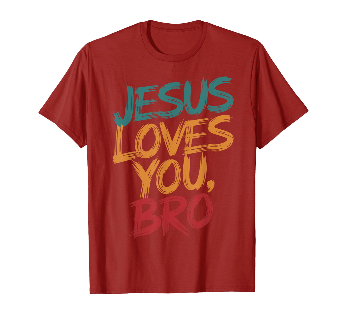 Kids Jesus Loves You Bro Funny Christian Men Youth Boy Faith T-Shirt