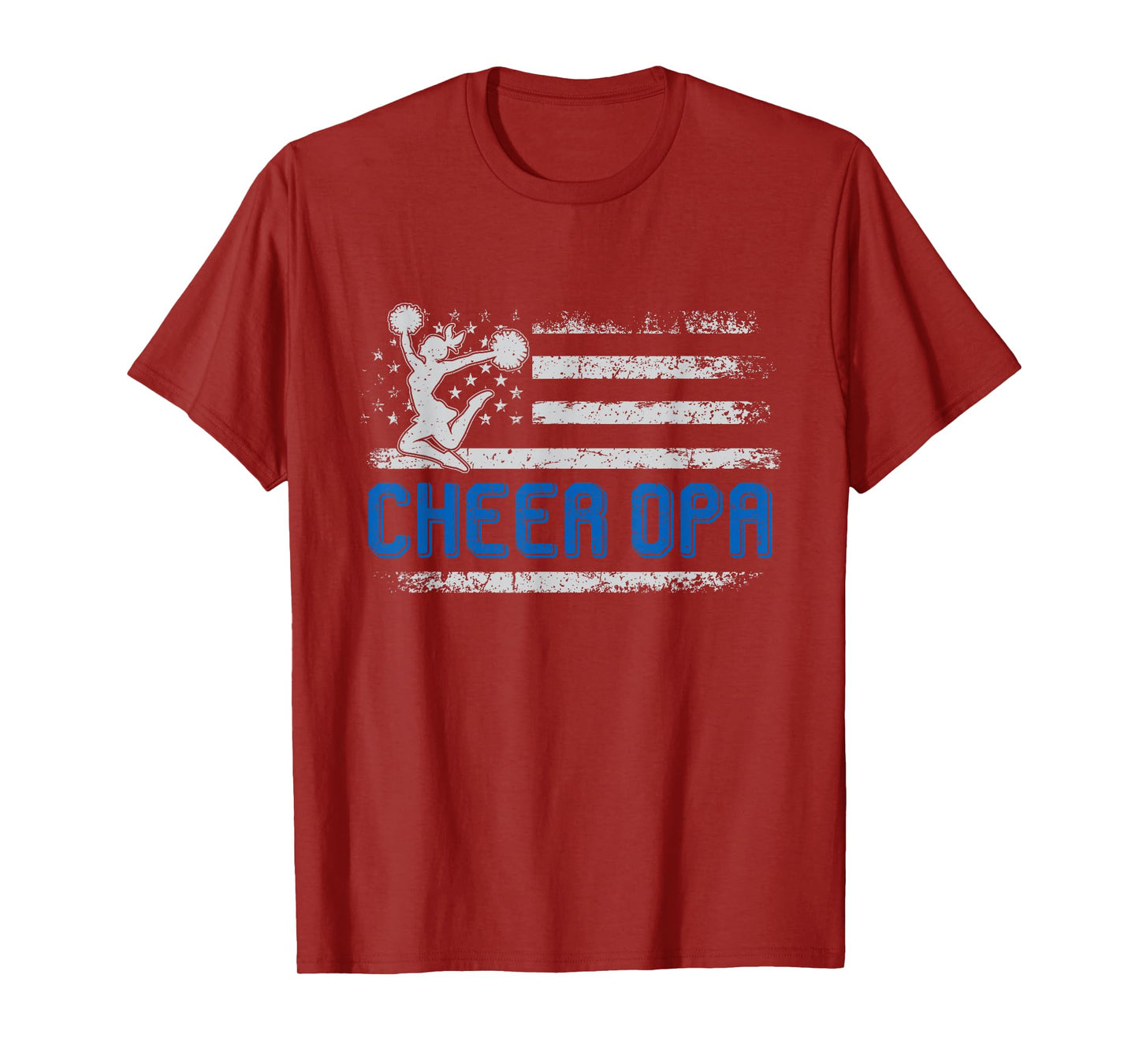 Cheer Opa American Flag Gifts For Father's Day Cheerleader T-Shirt