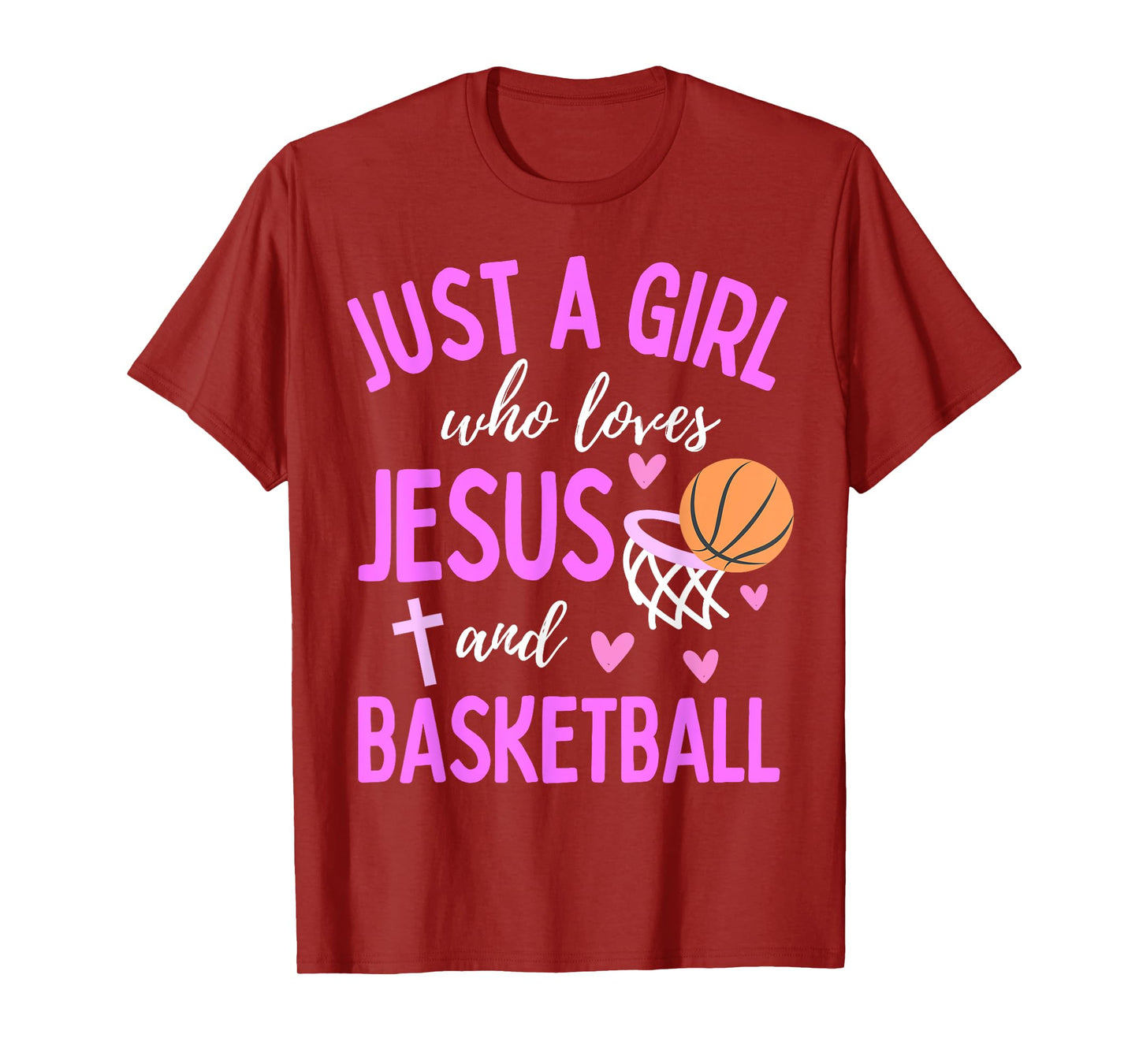 Just A Girl Who Loves Jesus and Basketball Christian Cute T-Shirt