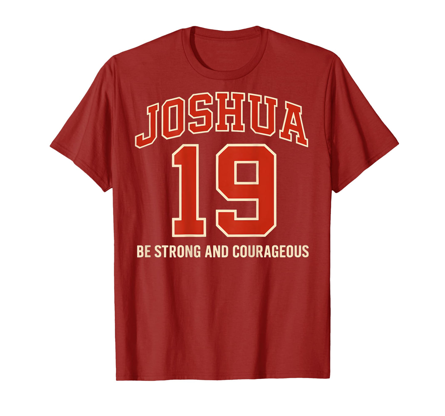 (ON BACK) Joshua 1 9 Christian Bible Verse Faith Based Retro T-Shirt