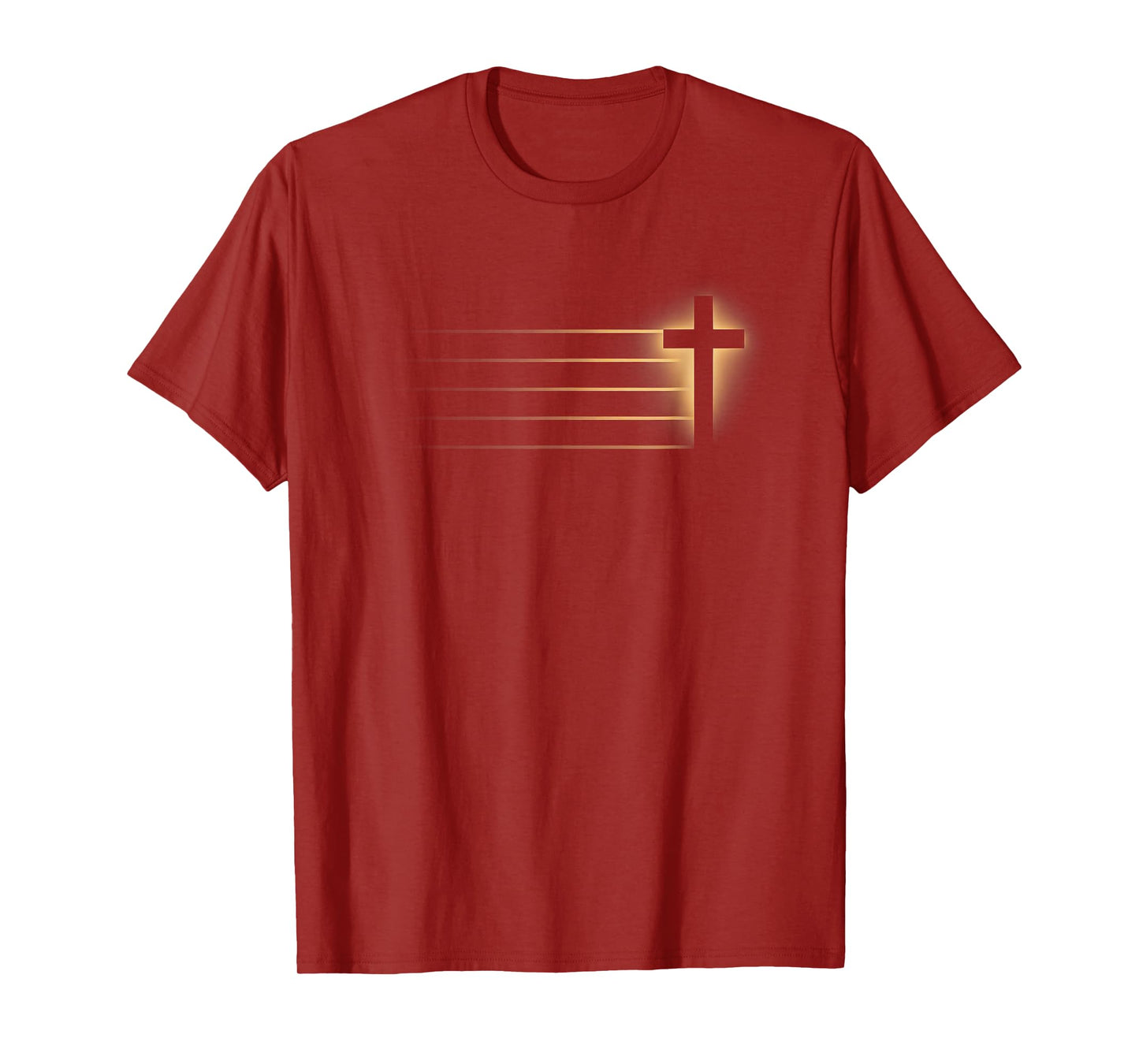 Glowing Christian Cross with Glowing Stripes T-Shirt