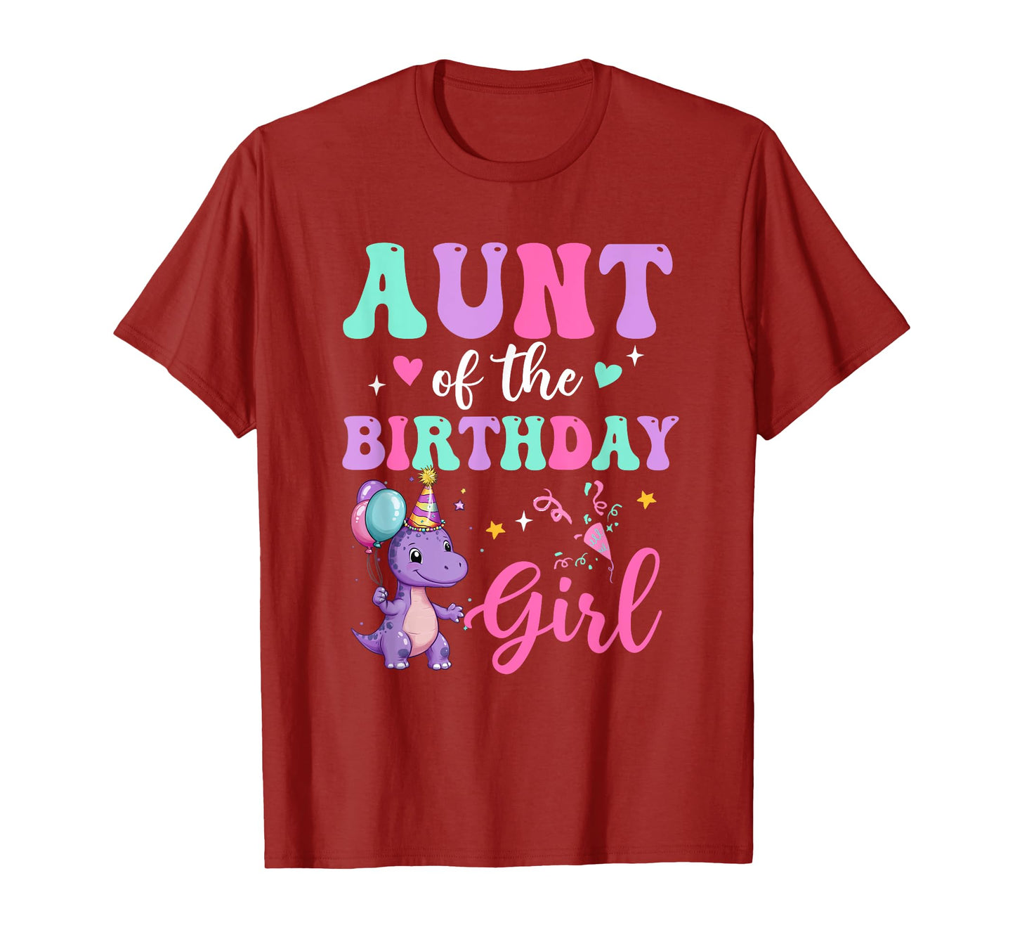 Aunt Of The Birthday For Girl Dinosaur T-Rex Party Family T-Shirt