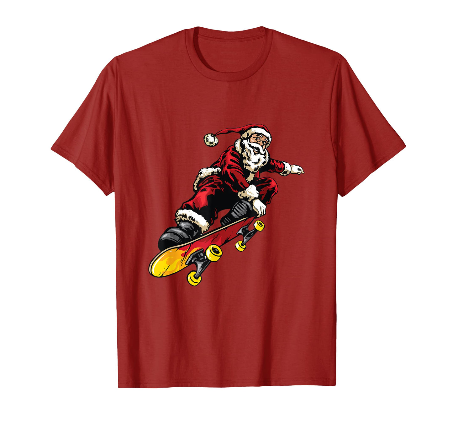 Santa Claus On Skateboard Funny Christmas Xmas T-Shirt