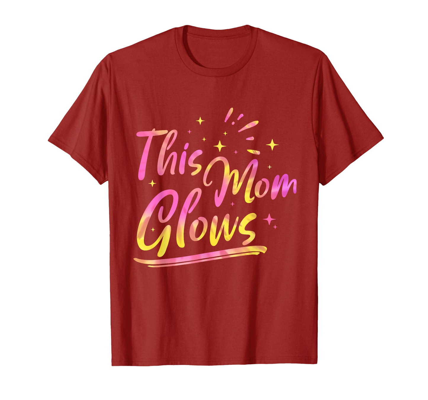 This Mom Glows For 80s And 90s Kids Women Colorful Quote T-Shirt