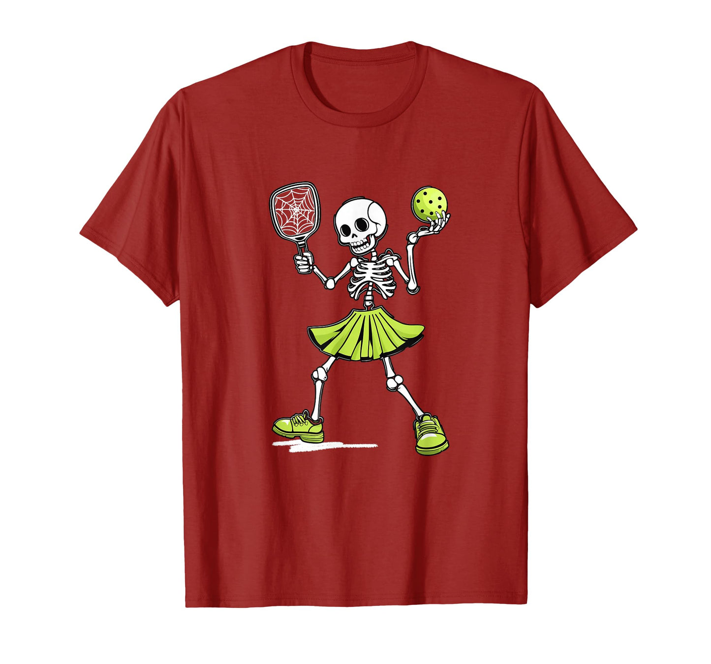 Spooky Pickleball Halloween Skeleton Costume Women T-Shirt