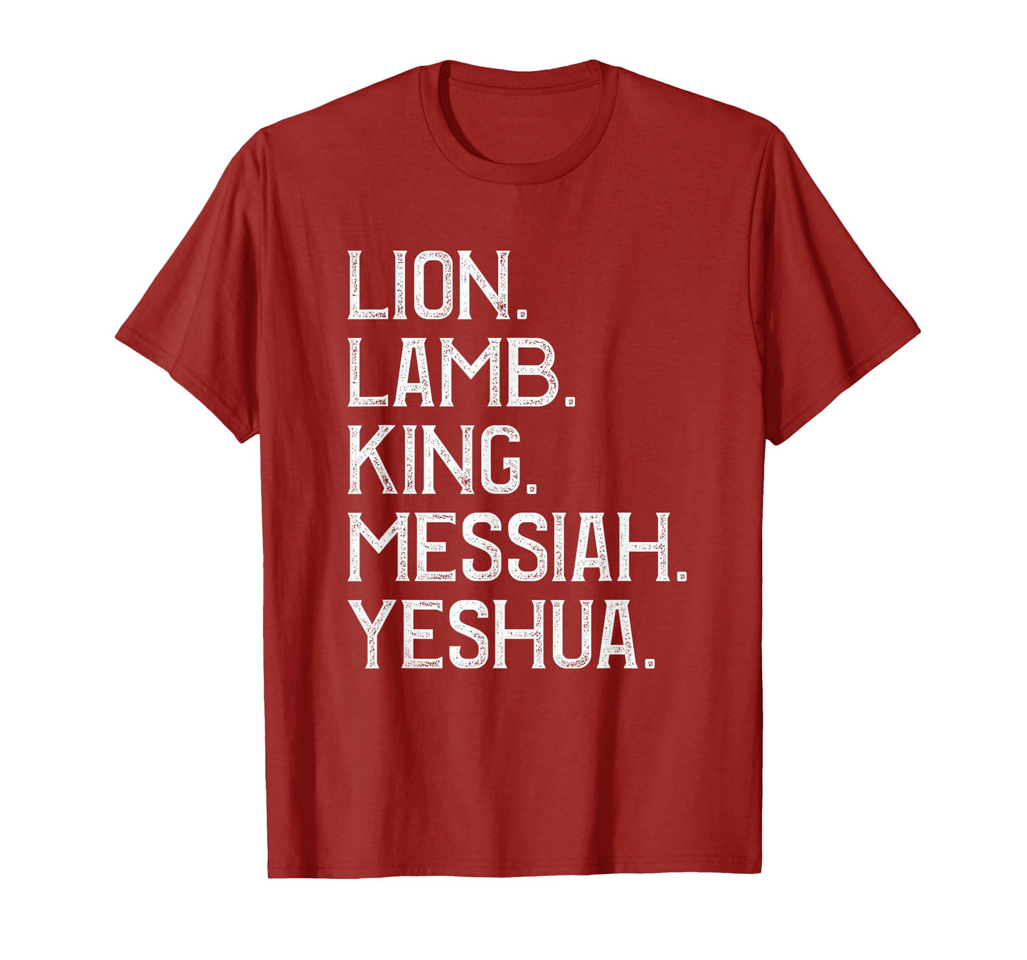 Distressed Lion Lamb King Messiah Yeshua Christian Bible T-Shirt