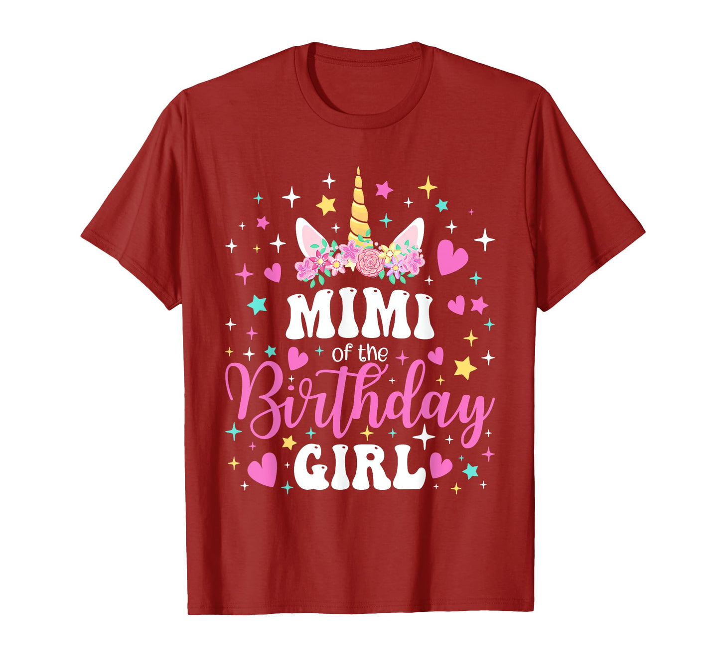 Unicorn Mimi of the Birthday Girl Family Matching Party Tee T-Shirt
