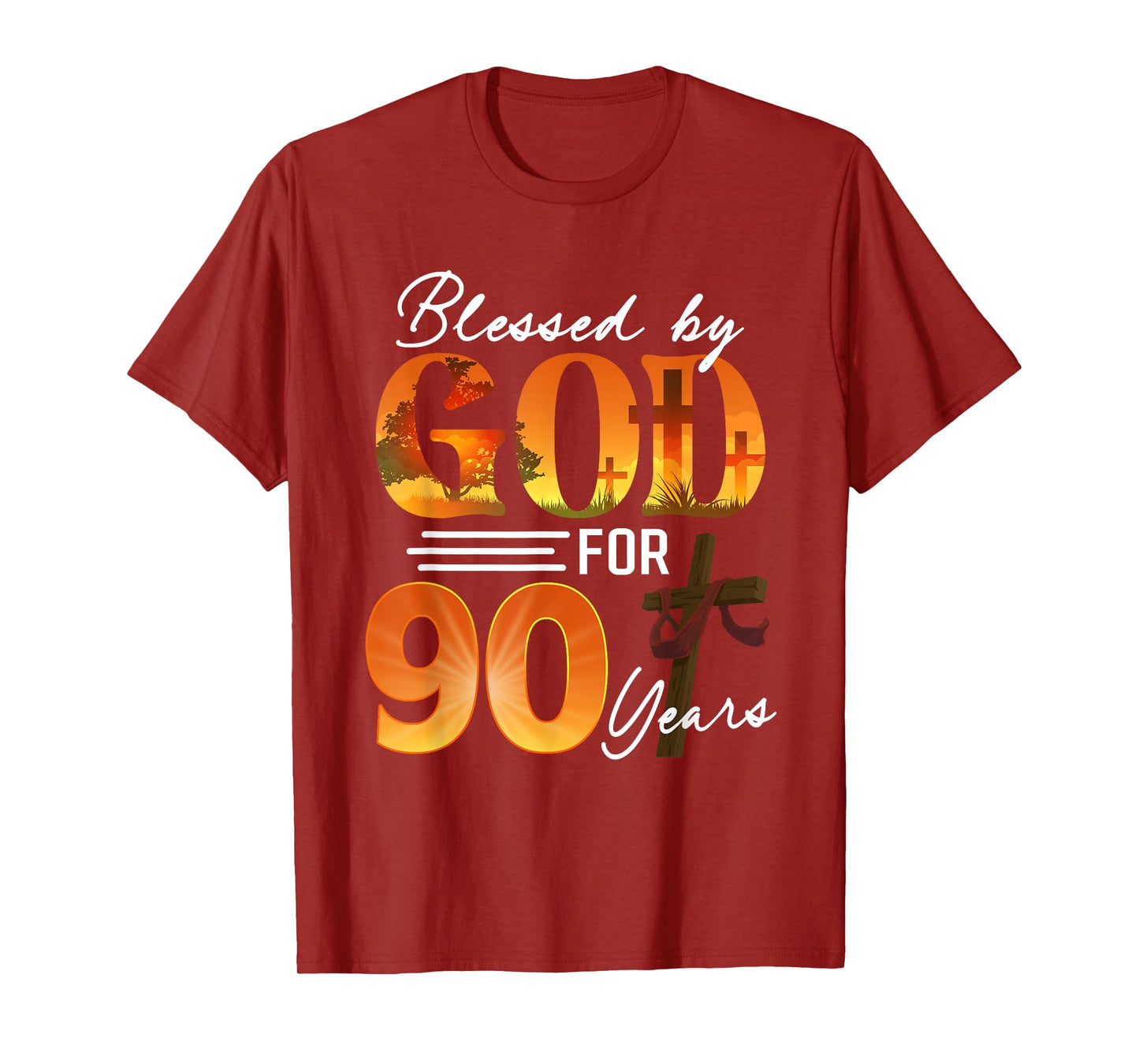 Blessed By God For 90 Years Old Gift 90th Birthday Christian T-Shirt