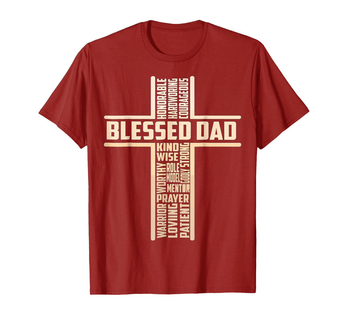 Blessed Dad Fathers Day Cross Christian Papa Pop Husband T-Shirt