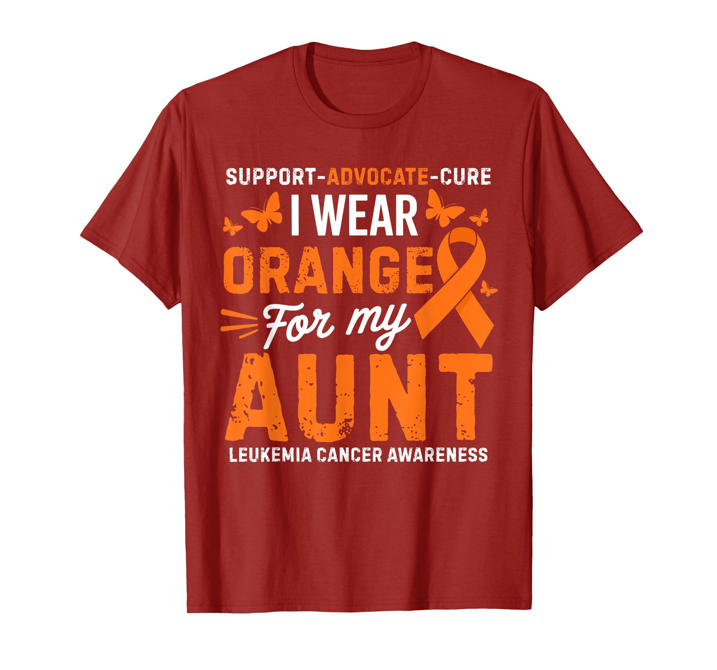 I Wear Orange for Aunt Leukemia Cancer Awareness T-Shirt