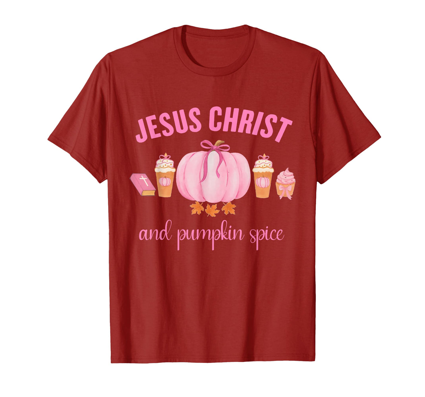 Retro Funny Fall Thanksgiving Jesus Christ and Pumpkin Spice T-Shirt