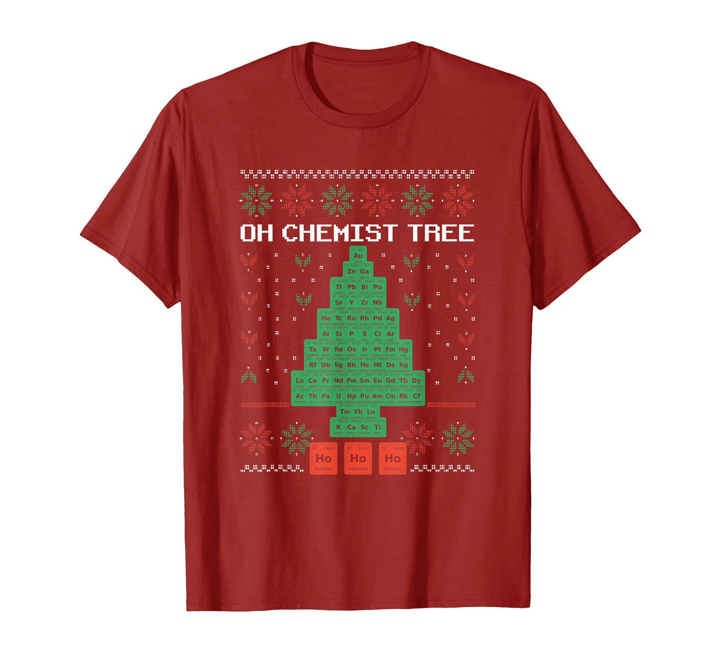 Oh Chemist Tree Merry Christmas Ugly Chemistree Chemistry T-Shirt