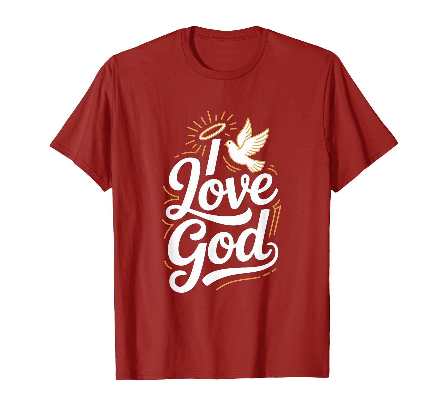 I Love God Dove Halo Spiritual Faith T-Shirt