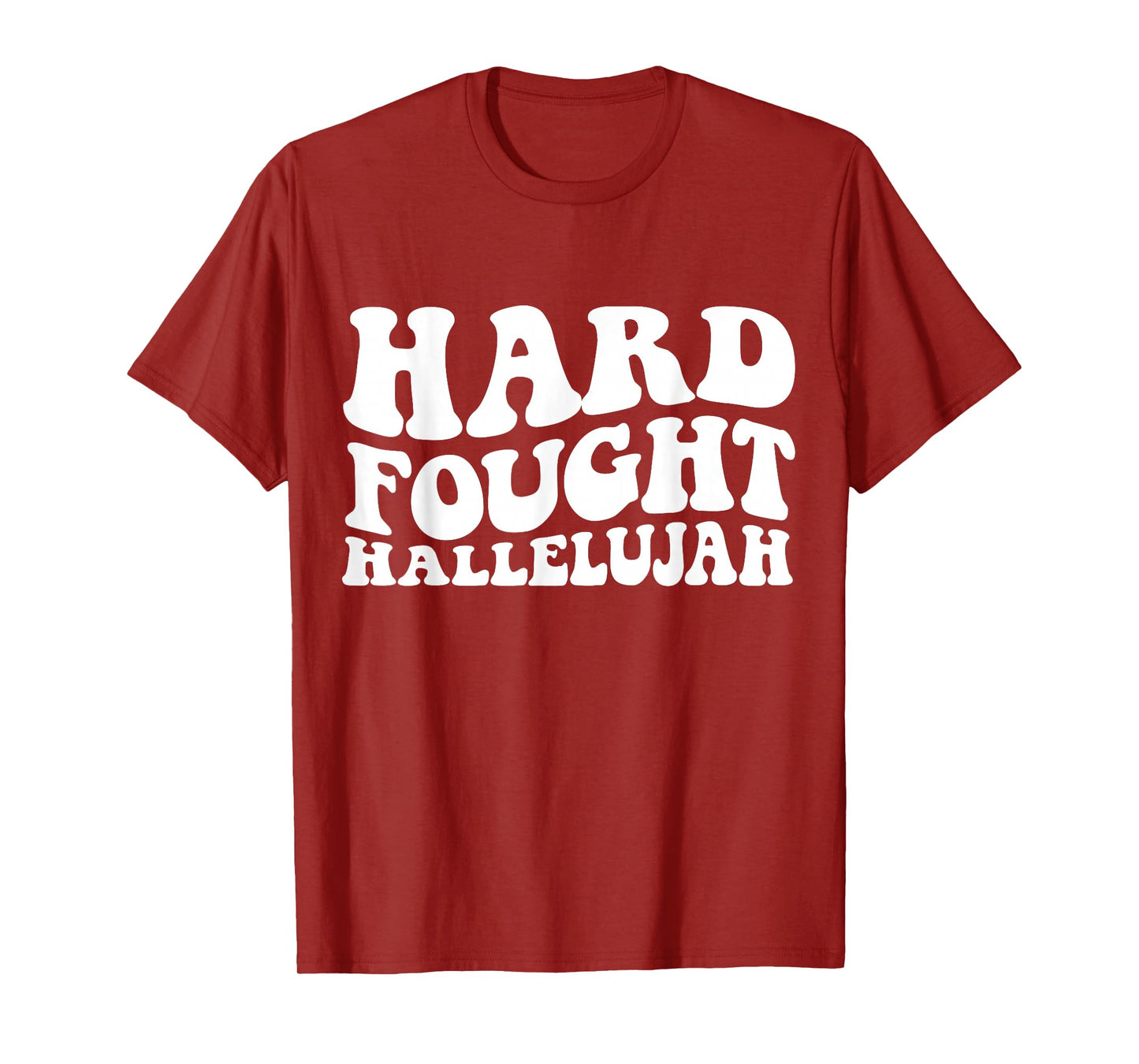 Hard Fought Hallelujah Cross Heart Sparkle Art T-Shirt