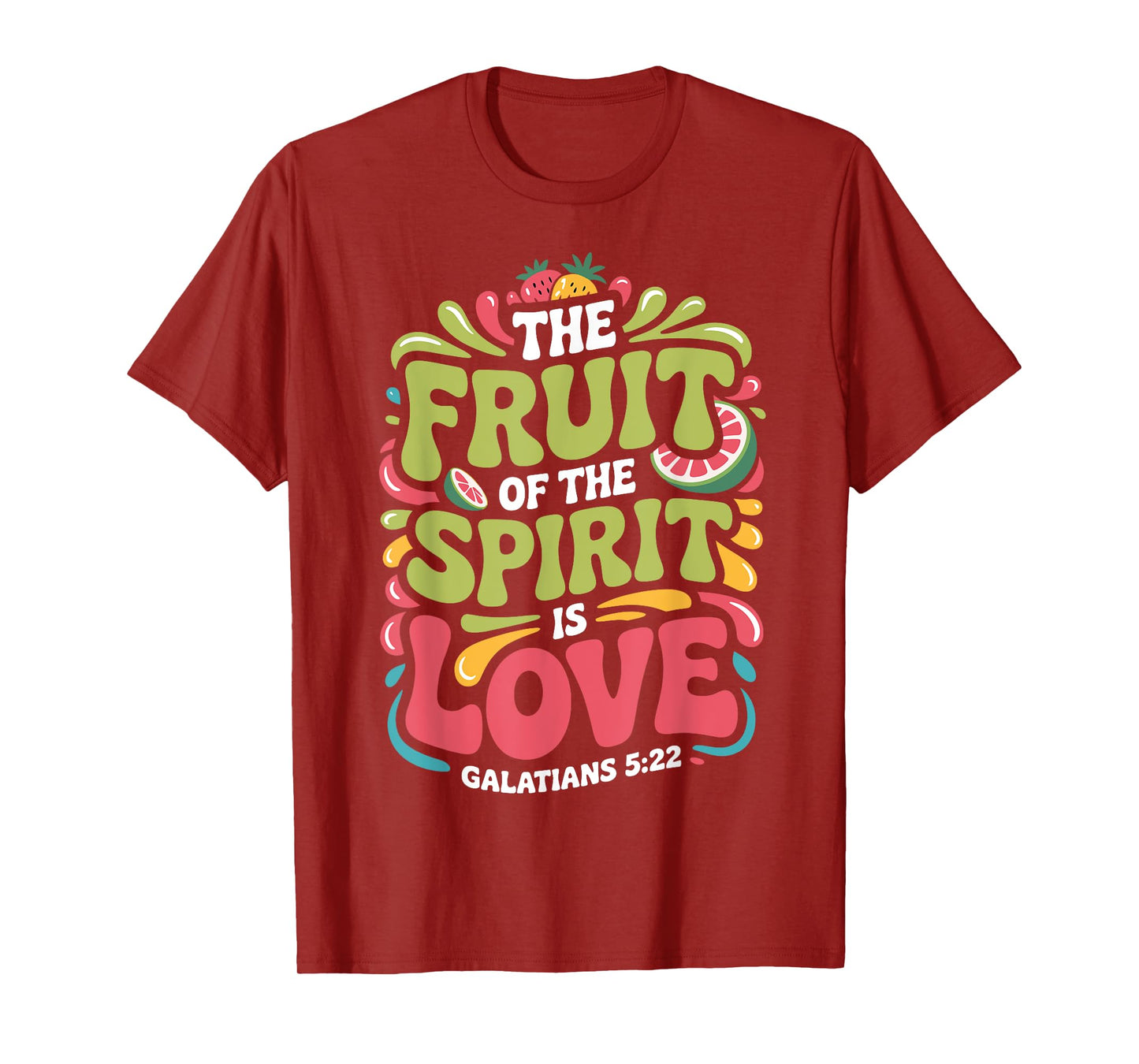 Fruit of the Spirit Galatians 5:22 Quote Retro Bible Verse T-Shirt