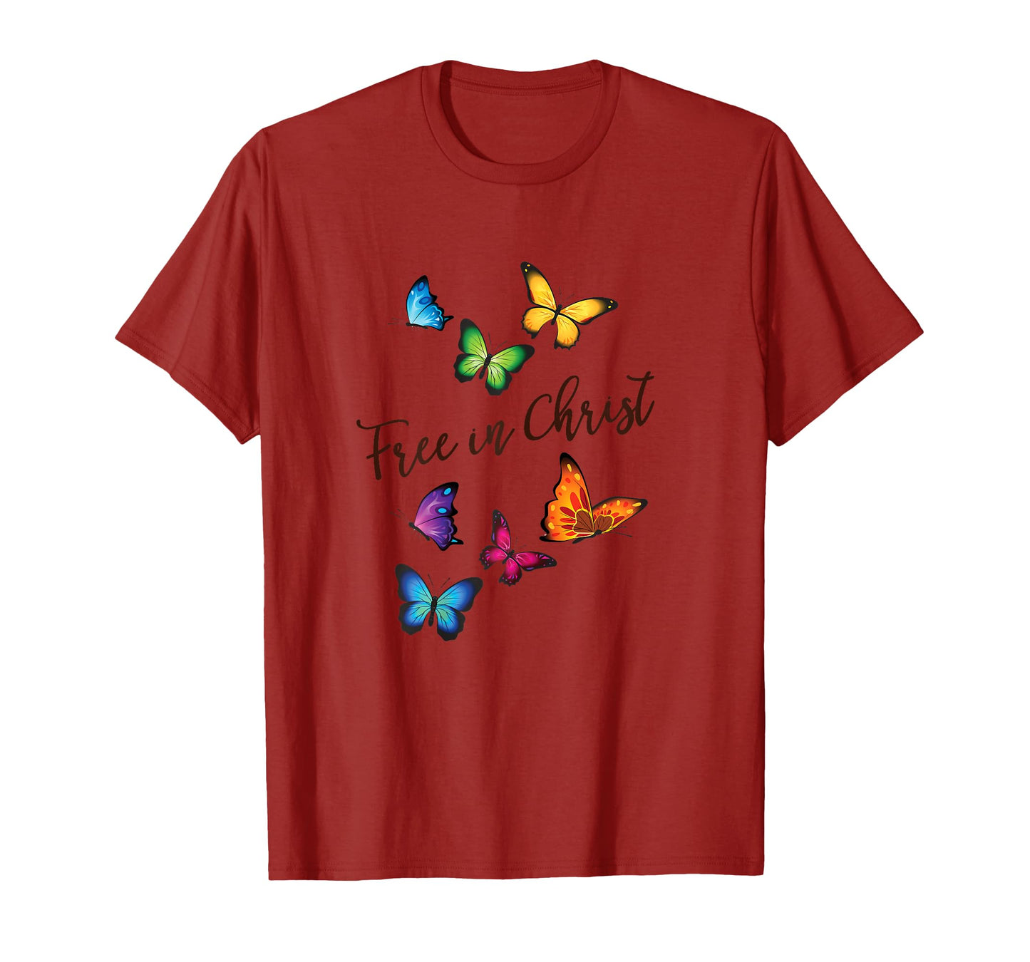 Free in Christ Christian Butterfly T-Shirt