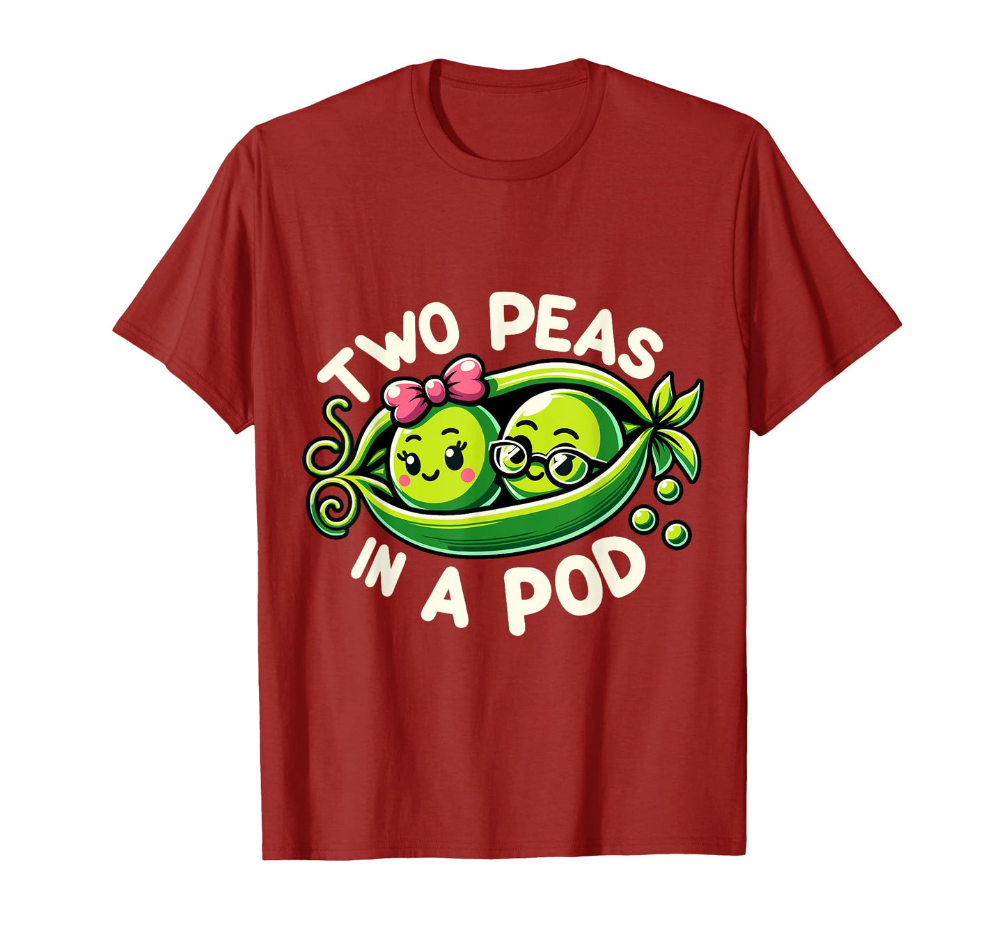 Two Peas In A Pod Funny Vegetable Lover Couples Vegan Twin T-Shirt