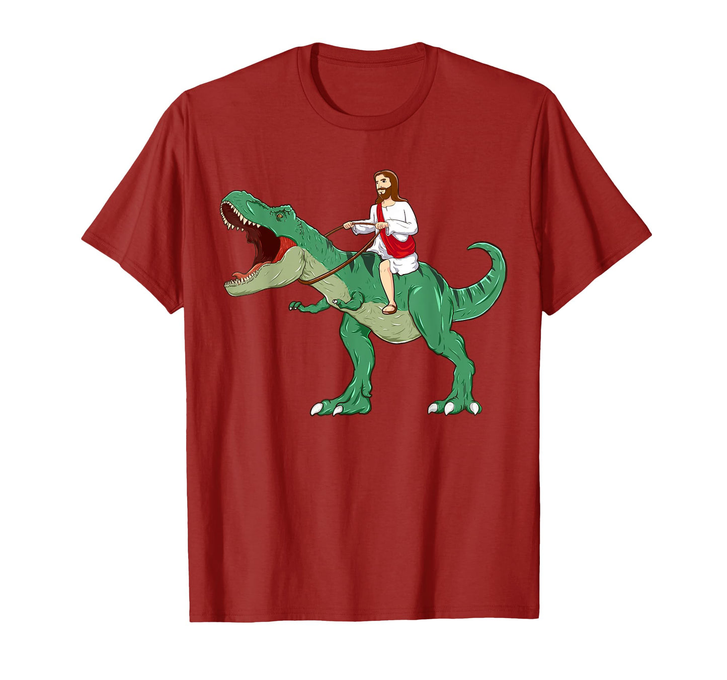 Funny Parody Jesus Riding Dinosaur Meme Dino Lover Believer T-Shirt