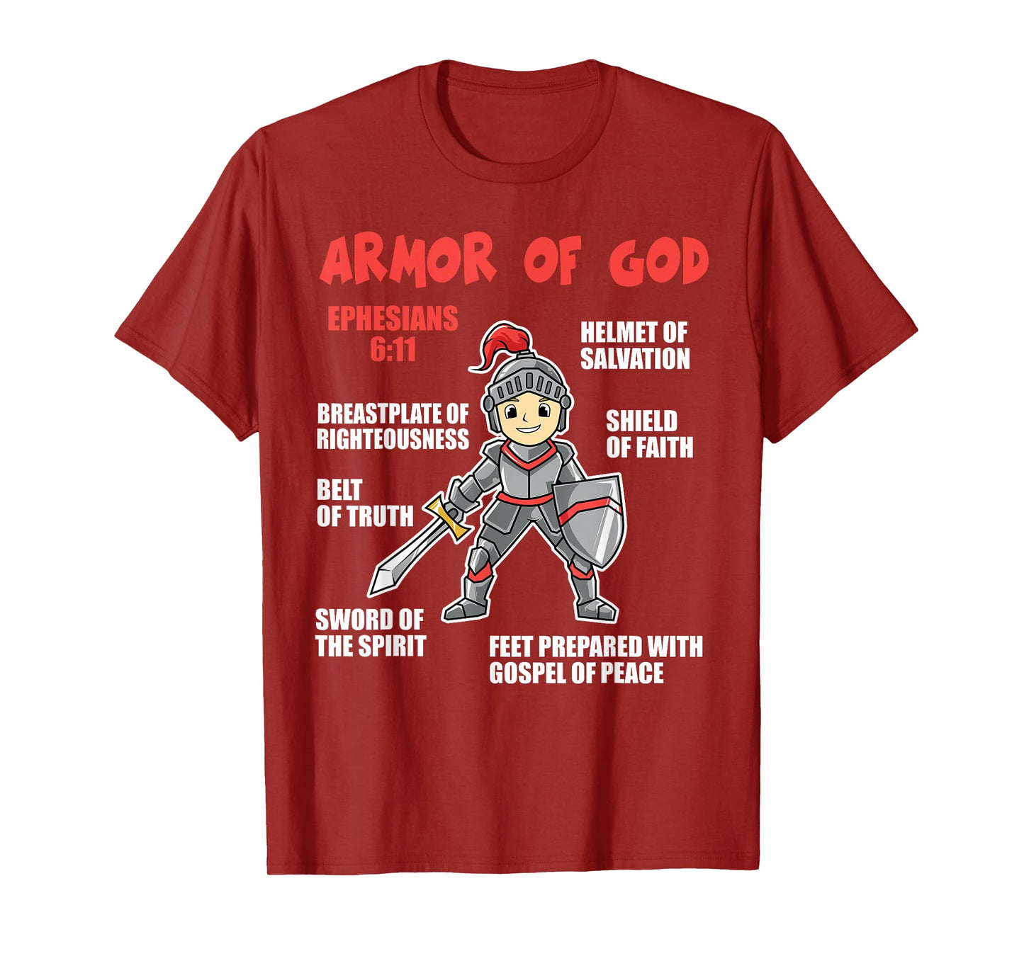 Bible Chapters For Kids Put On The Full Armor Of God T-Shirt