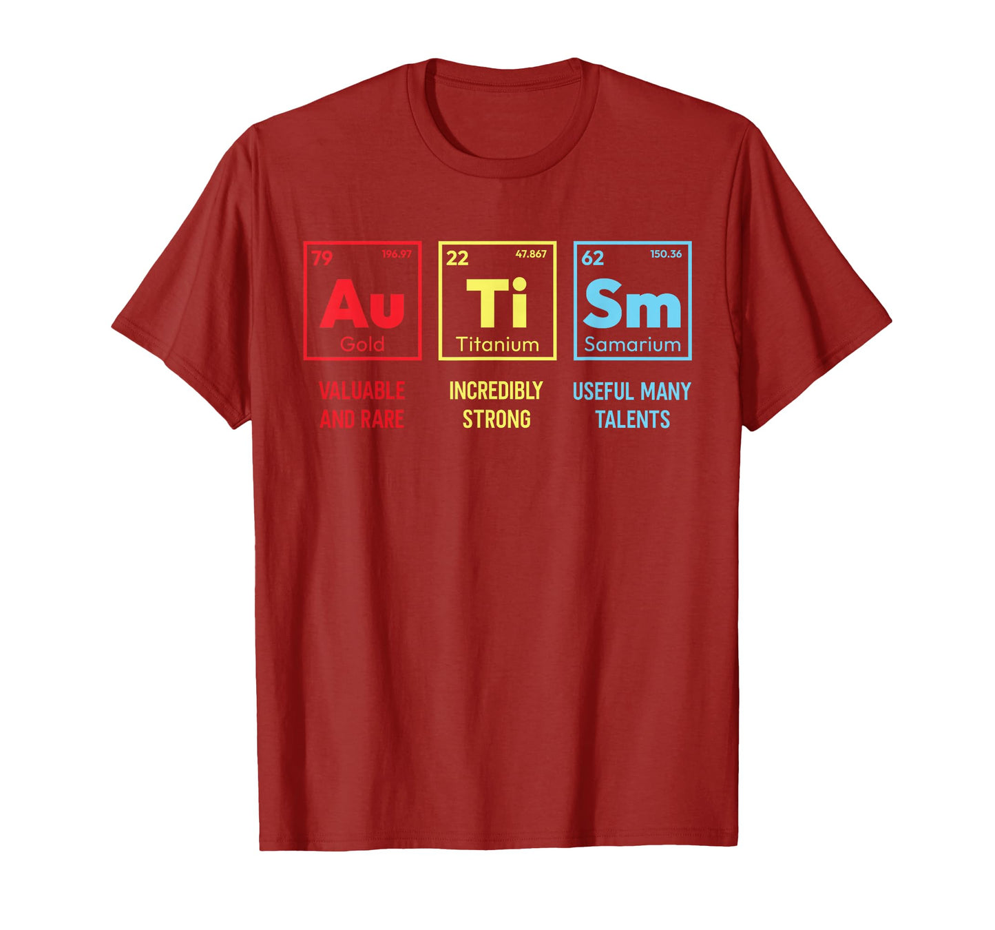 Autism Awareness Women Men Kids mom Elements Periodic Table T-Shirt