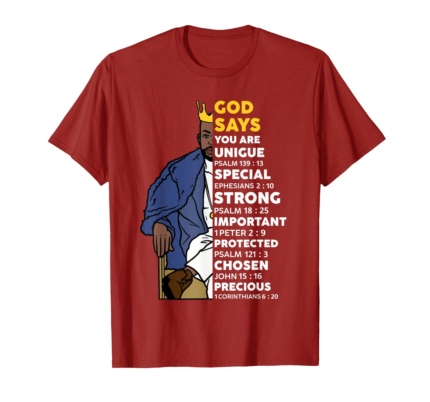 Black History God Says You Are African Christian Men Boys T-Shirt